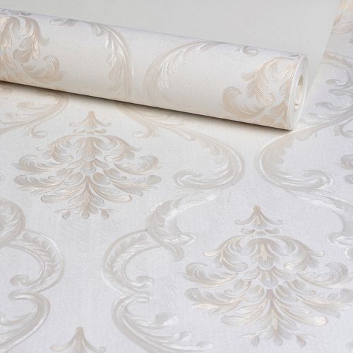 Papel de Parede Decoratto Arabesco Creme - Medidas: 10 metros x 53 cm