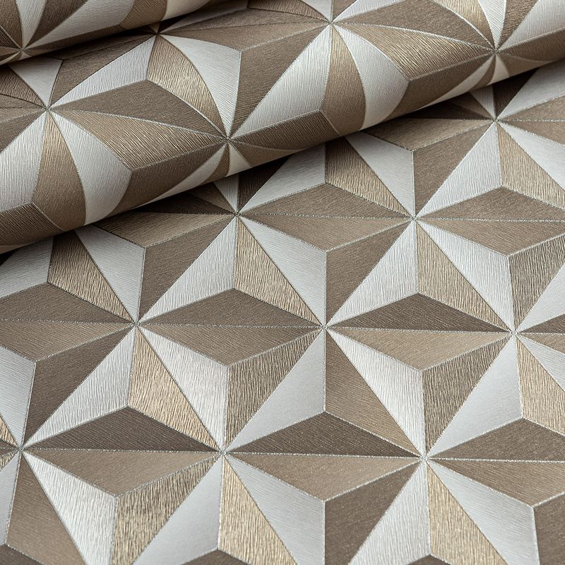 Rolo-de-Papel-de-Parede-3D-Bronze-Geometrico-Decoratto-mostrando-detalhes