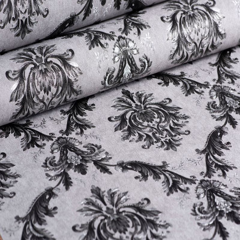 rolo-de-papel-de-parede-cinza-e-preto-arabesco-decoratto