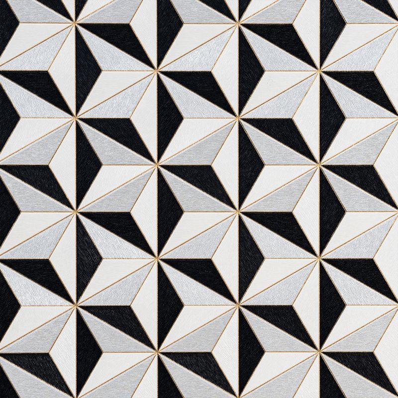Papel-de-Parede-Preto-e-Branco-3D-padrao-Geometrico-