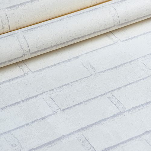 Papel de Parede de Decoratto Tijolos Branco - Medidas: 10 metros x 53 cm