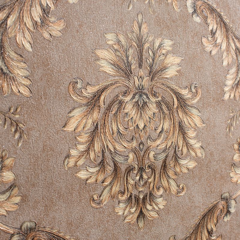 Figura-estampada-em-Papel-de-Parede-Marrom-Bronze-Arabesco-Decoratto