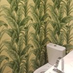 Papel de Parede Folhas Verdes para banheiro