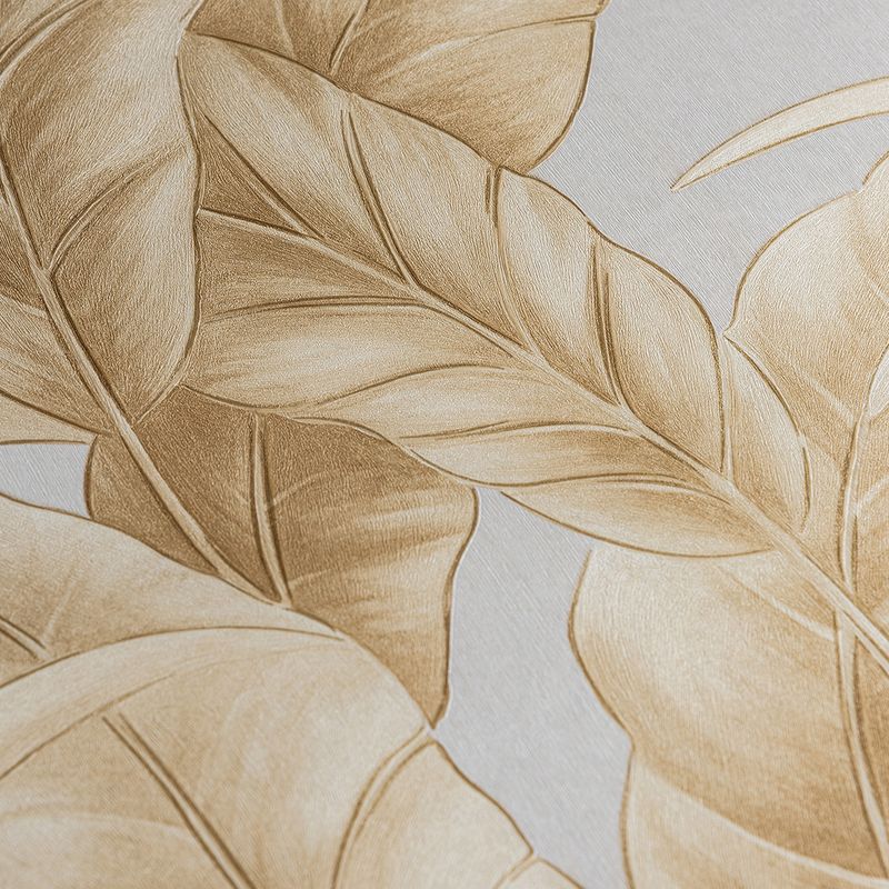 Papel-de-Parede-Folhas-Bege-e-Creme-Decoratto