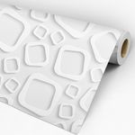 Papel de Parede Adesivo 3D Branco e Cinza Quadradinhos