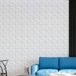 Papel de Parede Adesivo 3D Cinza e Branco Flores