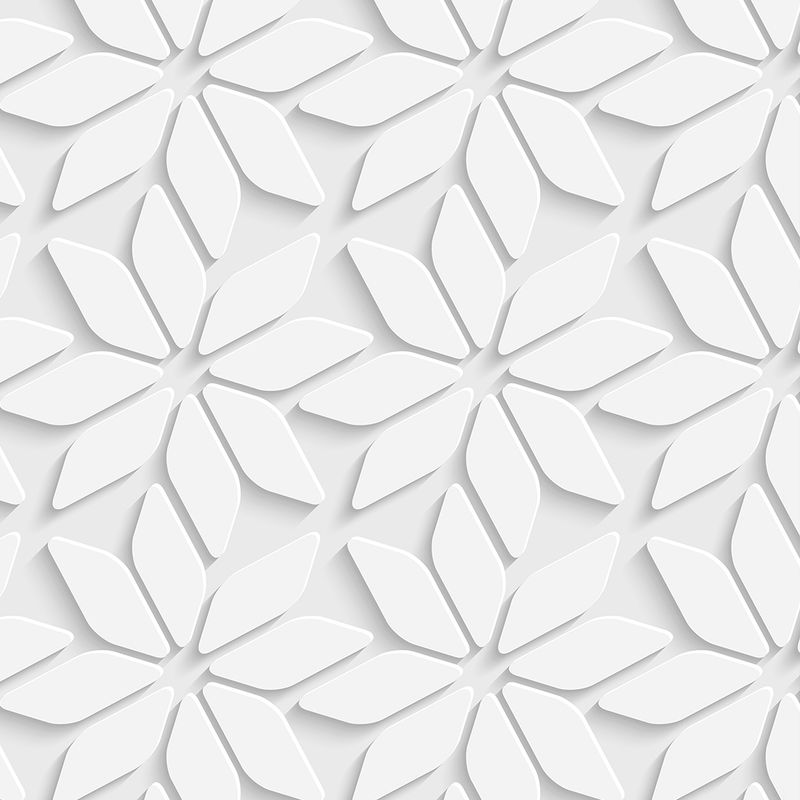 Papel de Parede Adesivo 3D Cinza e Branco Flores