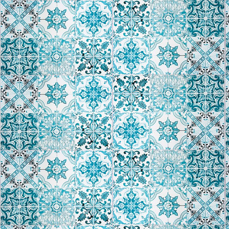 Papel de Parede Adesivo Azulejo Azul Claro