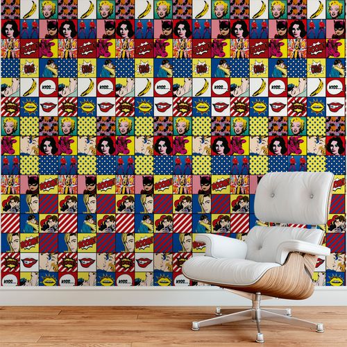 Papel de Parede Adesivo Azulejo Pop Art