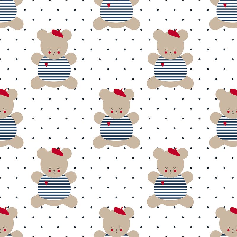 Estampa papel de parede adesivo infantil  ursinho
