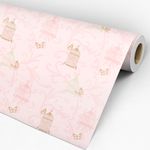 Papel de Parede Adesivo Infantil Rosa Borboletas e Gaiola