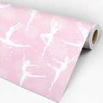 Papel de Parede Adesivo Infantil Rosa Silhueta Bailarina