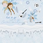 Papel de Parede Adesivo Teens Disney Frozen Elza Anna Olaf Gelo Neve