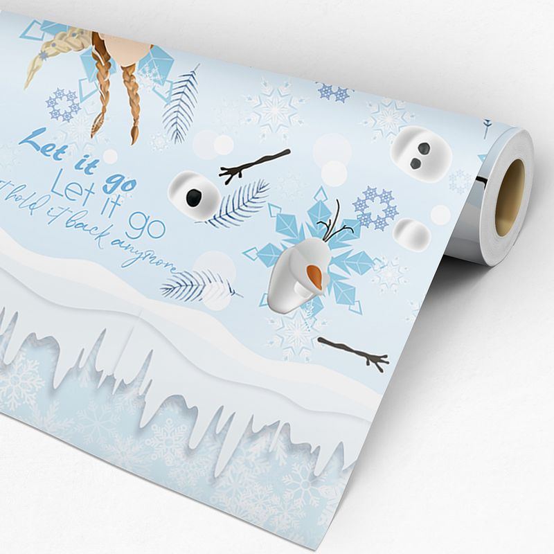 Papel de Parede Adesivo Teens Disney Frozen Elza Anna Olaf Gelo Neve