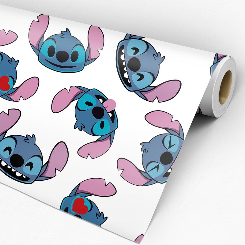 Papel de Parede Adesivo Teens Disney Stitch Emoji Blitz