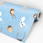 Rolo de Papel de Parede Adesivo Teens Geek Disney Frozen Elza Anna Olaf Kristoff Sven