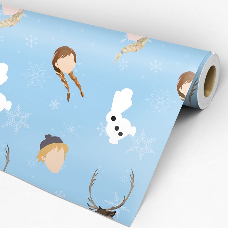 Rolo de Papel de Parede Adesivo Teens Geek Disney Frozen Elza Anna Olaf Kristoff Sven