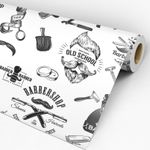 Rolo de papel de parede adesivo casual barbearia