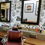 Papel de parede adesivo barbearia em barbearia