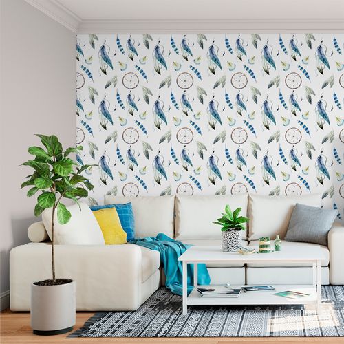 Papel de Parede Adesivo Casual Filtro dos Sonhos Branco - Medidas: 48 x 300 cm