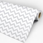 Papel de Parede Adesivo Chevron Cinza e Branco