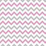 Papel de Parede Adesivo Chevron Rosa e Cinza