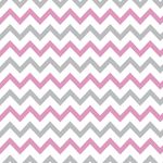 Papel de Parede Adesivo Chevron Rosa e Cinza