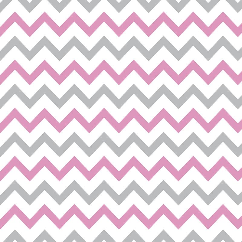 Papel de Parede Adesivo Chevron Rosa e Cinza