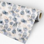 Papel de Parede Adesivo Floral Bege e Azul