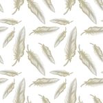 Estampa de papel de parede adesivo fundo branco com ilustração de penas