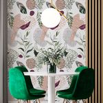 Papel de Parede Adesivo Floral Folhas Flores Natureza