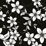 Papel de Parede Adesivo Floral Preto e Branco