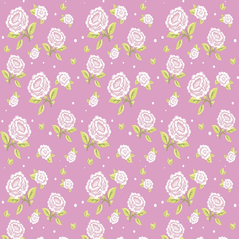 Papel de Parede Adesivo Floral Rosa e Branco