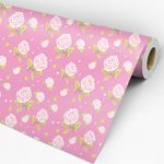 Papel de Parede Adesivo Floral Rosa e Branco