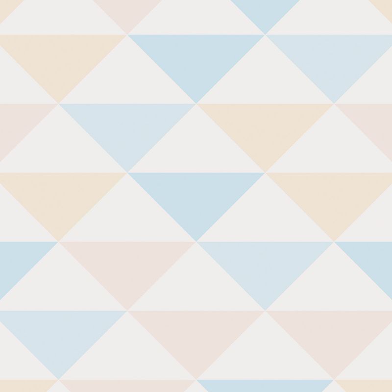 Estampa de Papel de Parede Adesivo Geométrico Triângulos Azul Amarelo e Rosa