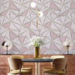 Papel de Parede Adesivo Geométrico Triângulos Mármore Zara Marble Rosa