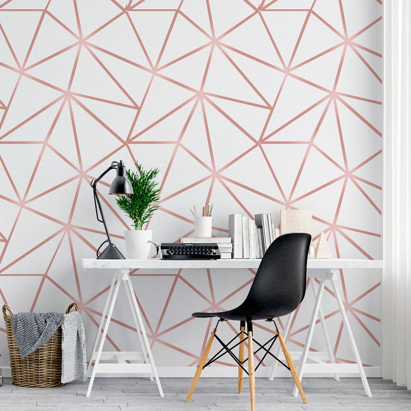 papel de parede geometrico triangulo para quarto