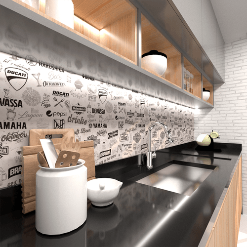 Papel de Parede Adesivo Gourmet Bar Cerveja Drink Vintage Retrô - Medidas: 48 x 300 cm