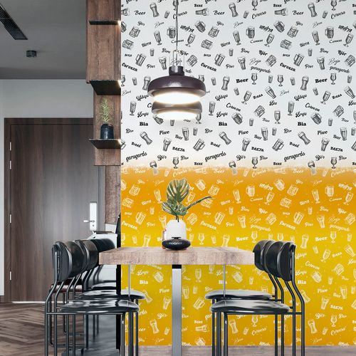 Papel de Parede Adesivo Gourmet Bar Cerveja Drinks Bebidas - Medidas: 48 x 300 cm