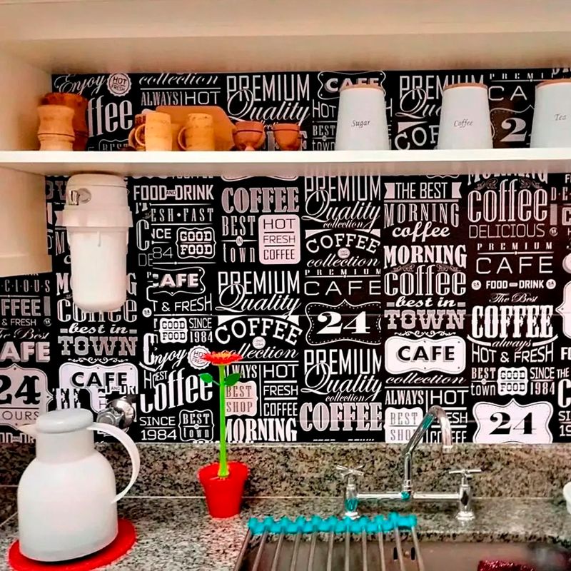 Papel de Parede Adesivo Gourmet Cafeteria Good Food Coffe Café