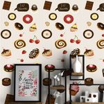 Papel de Parede Adesivo Gourmet Chocolate Rosquinha Cereja