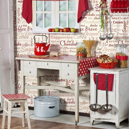 Papel de Parede Adesivo Gourmet Cozinha Cafeteria Coffe Bistro - Medidas: 48 x 300 cm