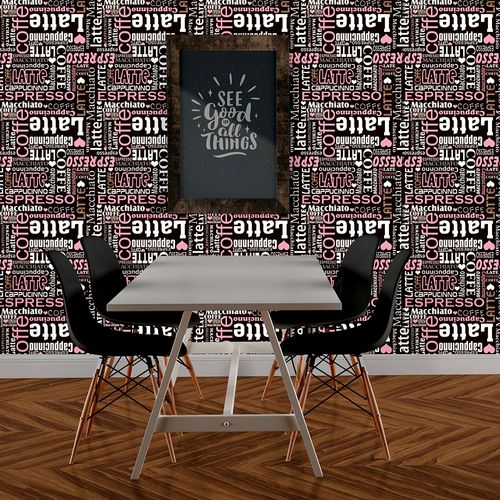Papel de Parede Adesivo Gourmet Marrom Café Cappucino Latte Espresso - Medidas: 48 x 300 cm