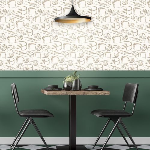 Papel de Parede Adesivo Gourmet Padaria Pão Lanchonete - Medidas: 48 x 300 cm