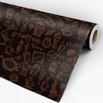 Papel de Parede Adesivo Gourmet Preto Cafeteria Café Coffee