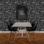 Papel de Parede Adesivo Gourmet Preto Cafeteria Café Coffee Time