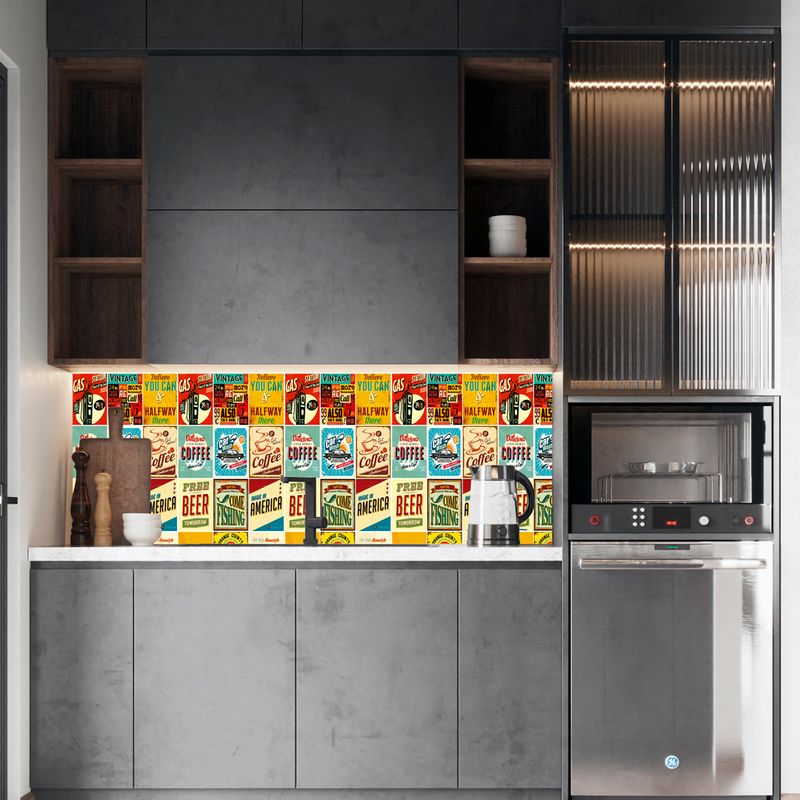 papel de parede adesivo gourmet em cozinha cinza