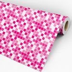 Papel de Parede Adesivo Pastilha Rosa Pink e Branca