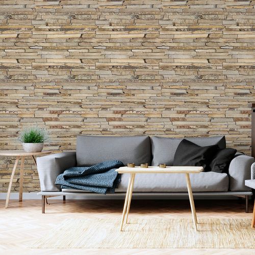 Papel de Parede Adesivo Pedra Canjiquinha Filete - Medidas: 48 x 300 cm