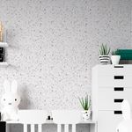 Papel de Parede Adesivo Textura Branco com Pedras Coloridas Granilite